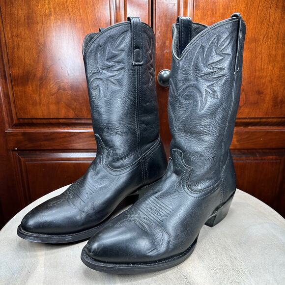 Dingo Men’s Black Leather Western Cowboy Boots Size 10 EW Country Riding EUC - Picture 3 of 16